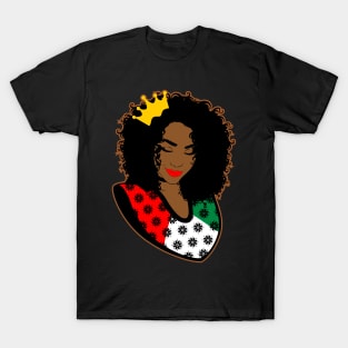 Afro Queen juneteenth jubilee celebration gift T-Shirt